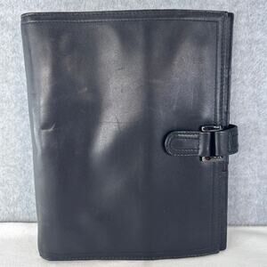 Day-Timer Black Leather 9" Spiral Day Planner Binder Snap Closure Classic